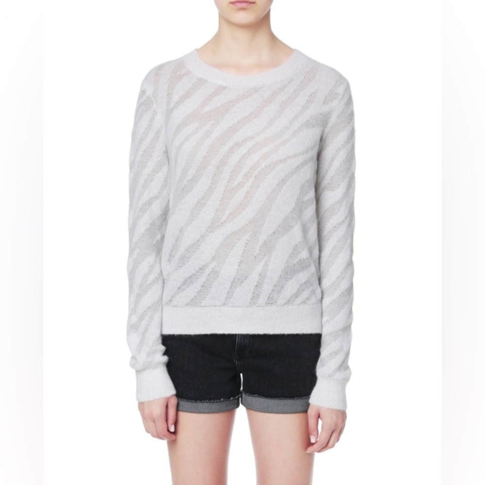 RAG & BONE size xs zebra print sweater baby alpaca pullover crewneck